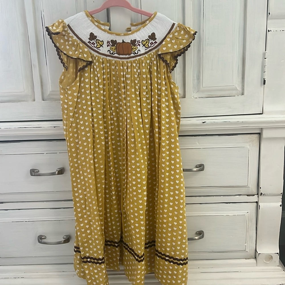 Smocked Fall Dress by Lil Cactus